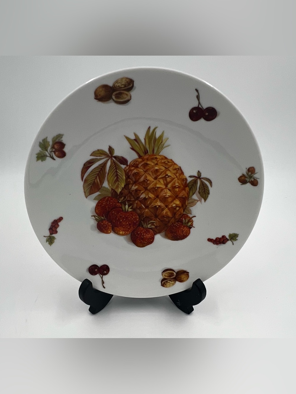 Bavaria DEBRA Porcelain Fruit & Nut Pattern Pineapple Salad plate 7.75” Germany